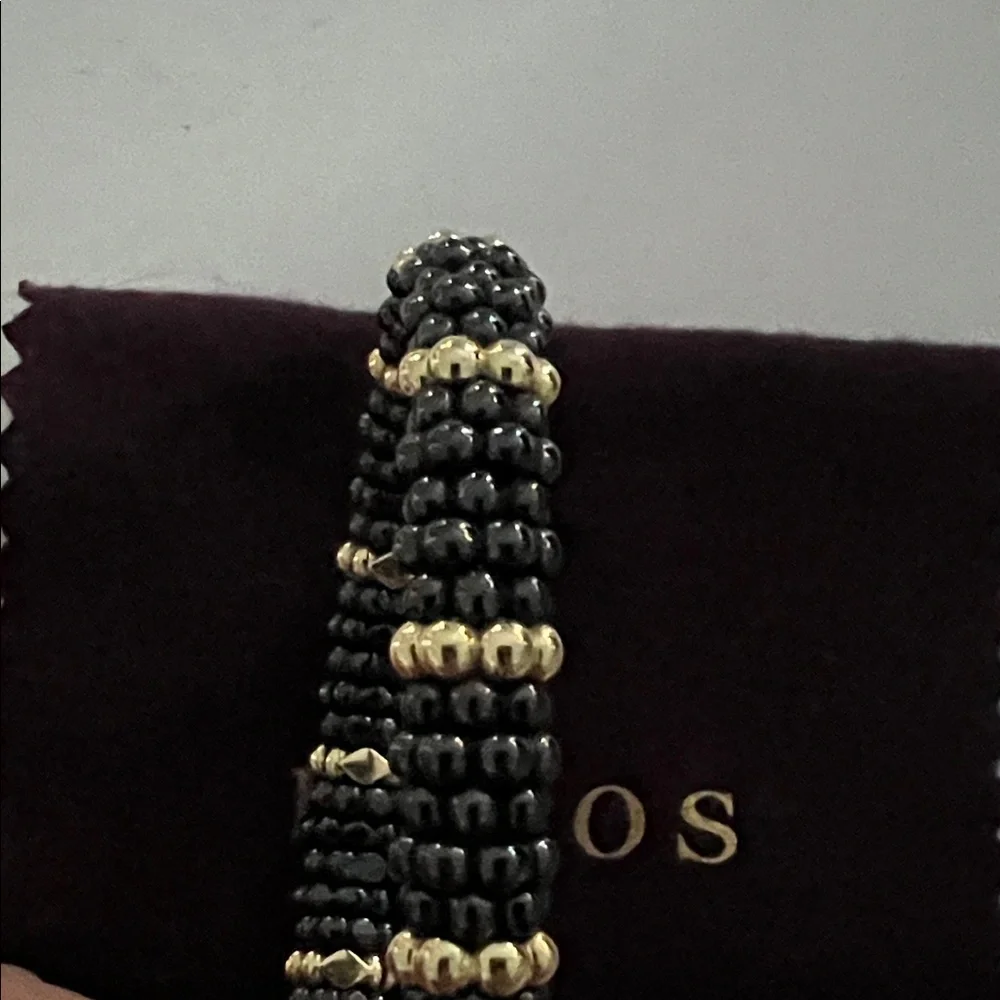 Lagos Black Ceramic and 18k Gold Beaded Bracelet - Picture 7 of 7
